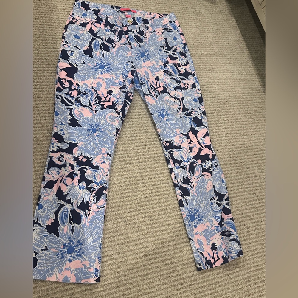 Lilly Pulitzer Pants size 12 Bright Navy Amore Please